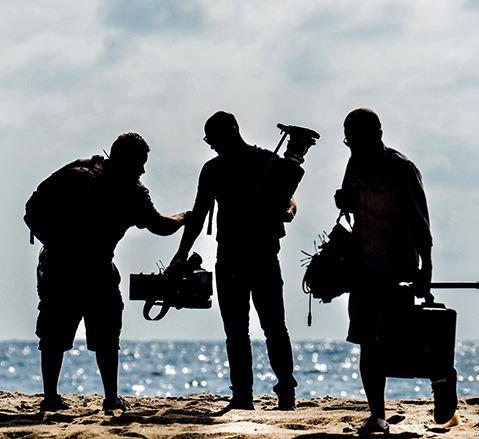 film crew on beach - Crew Connection